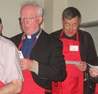 Fr. Clarence joins fellow clergy as a server for the Faith in Action Volunteers Dining for Dollars Fund Raiser held at the Polish Community Center.